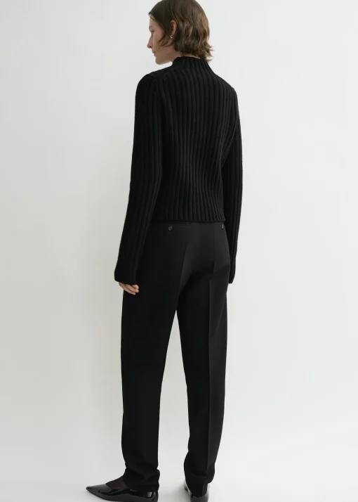 Petite chunky rib knit black