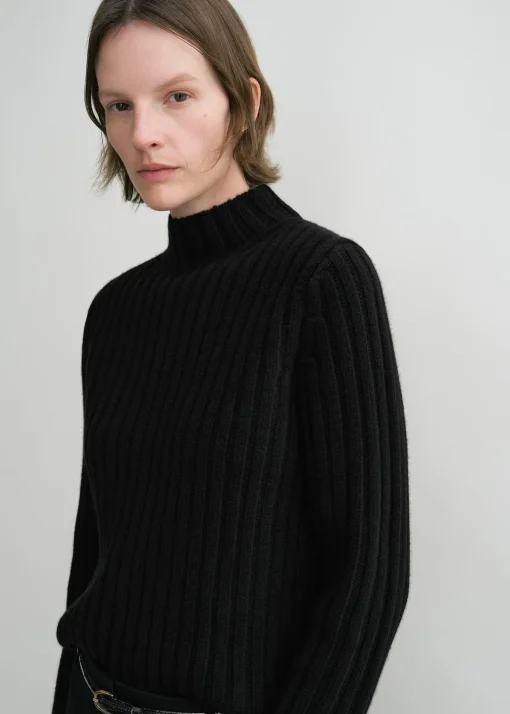 Petite chunky rib knit black