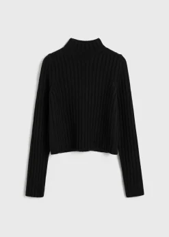 Petite chunky rib knit black