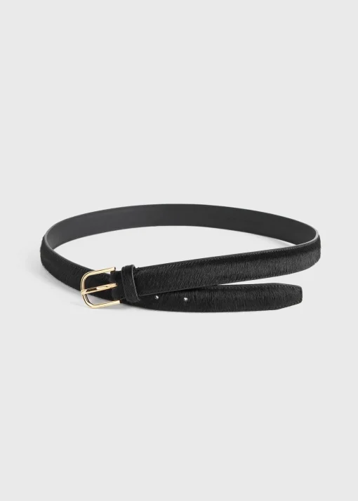 Pony hair belt black