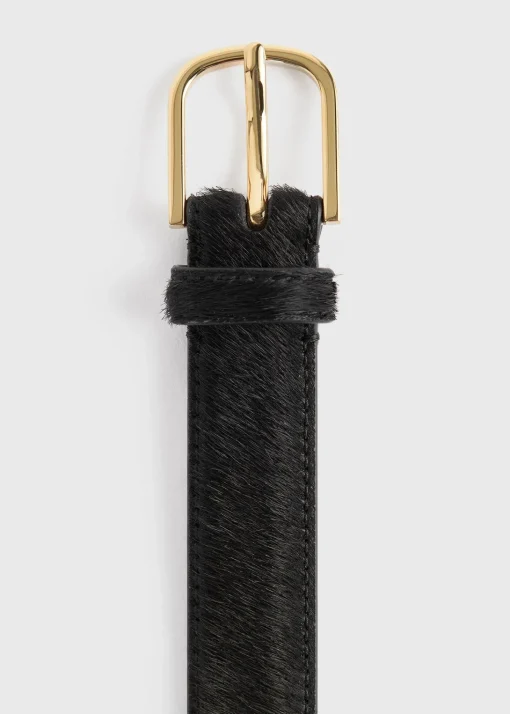 Pony hair belt black