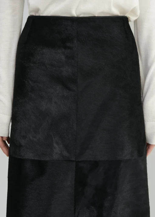 Pony hair skirt black