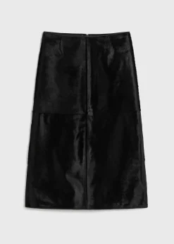 Pony hair skirt black