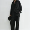 Relaxed voile shirt black