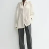 Relaxed voile shirt milk