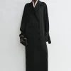 Satin trench dress black