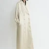 Satin trench dress pearl