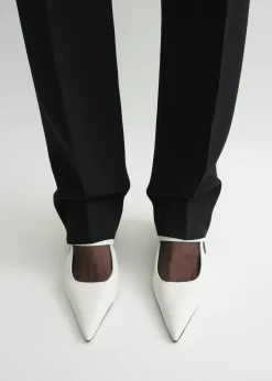 Sharp patent slingbacks off-white