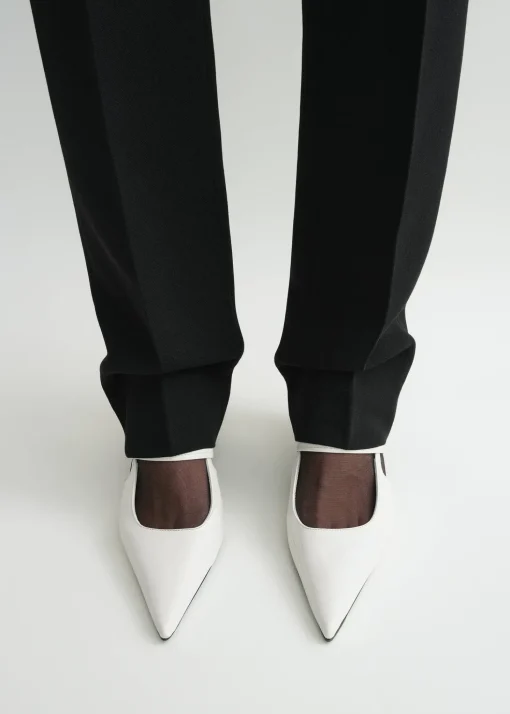 Sharp patent slingbacks off-white