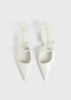 Sharp patent slingbacks off-white