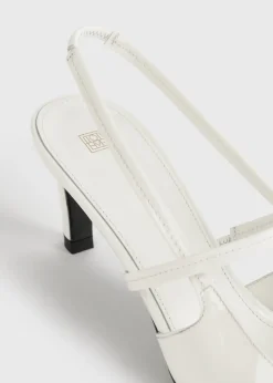 Sharp patent slingbacks off-white