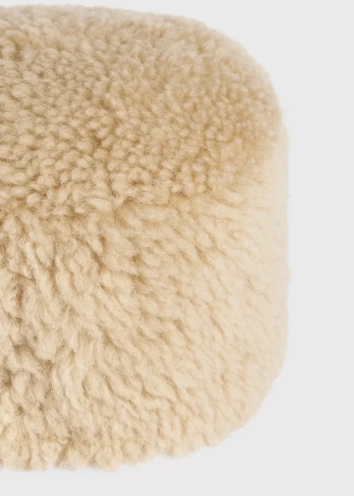 Shearling pillbox hat butter