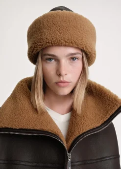 Shearling winter hat chocolate