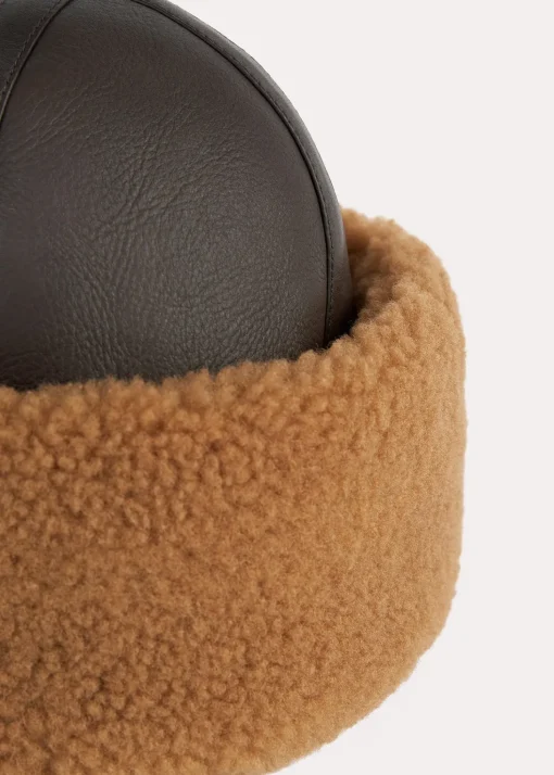 Shearling winter hat chocolate