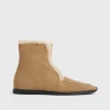 Shearling-edge winter boots caramel/ecru