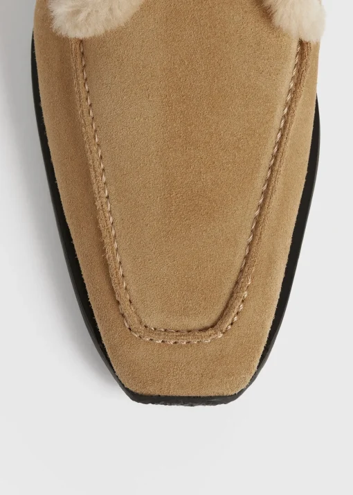 Shearling-edge winter boots caramel/ecru