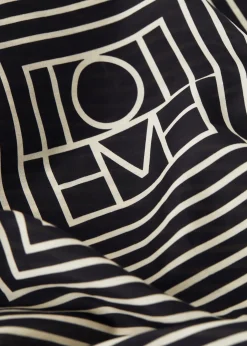 Signature monogram cotton blanket scarf black
