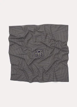 Signature monogram cotton blanket scarf black