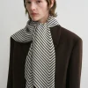 Signature monogram silk blanket scarf creme