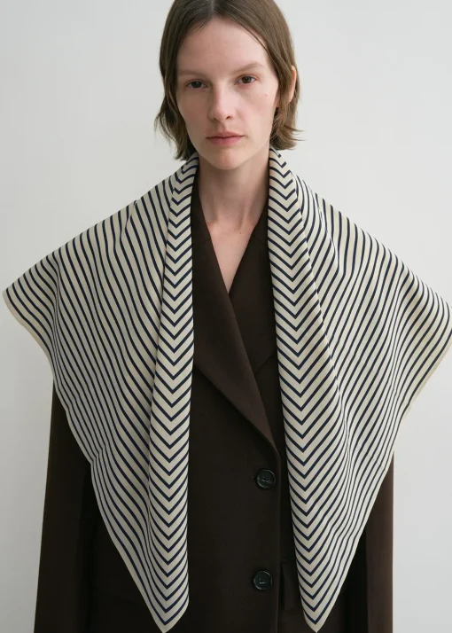 Signature monogram silk blanket scarf creme