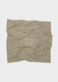Signature monogram silk blanket scarf creme