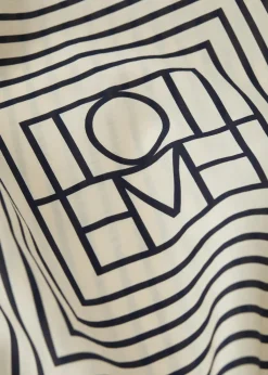 Signature monogram silk blanket scarf creme