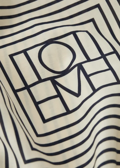 Signature monogram silk blanket scarf creme