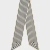 Signature monogram silk ribbon scarf creme