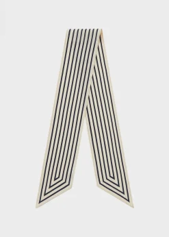 Signature monogram silk ribbon scarf creme