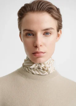 Signature monogram silk scarf peanut butter