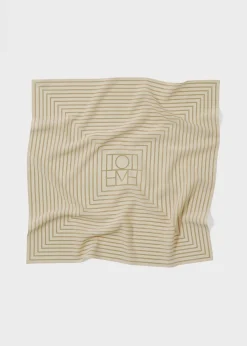 Signature monogram silk scarf peanut butter