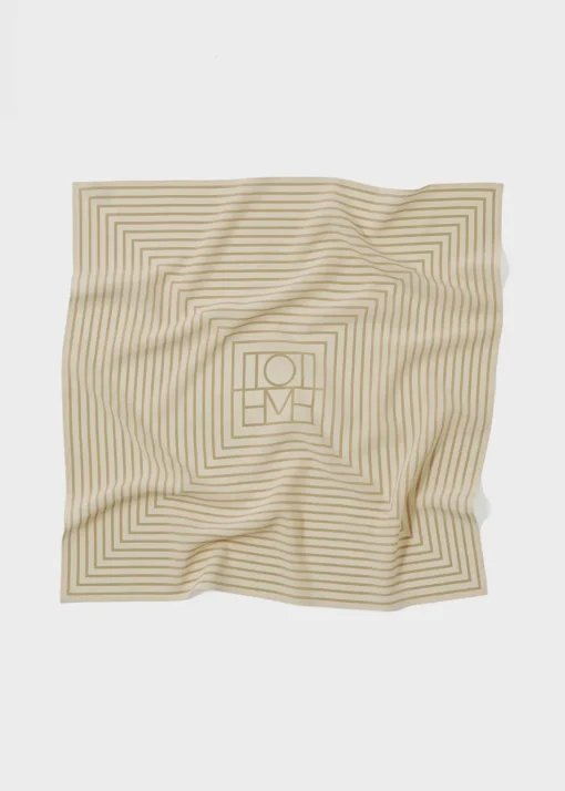 Signature monogram silk scarf peanut butter
