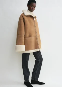 Signature shearling jacket biscuit