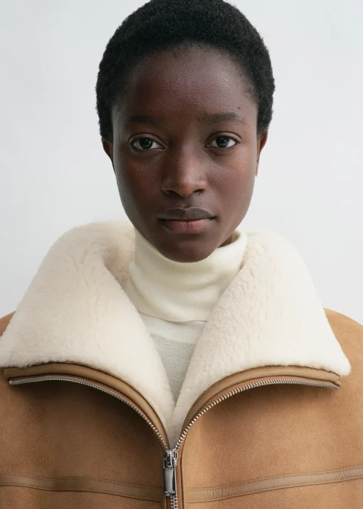 Signature shearling jacket biscuit