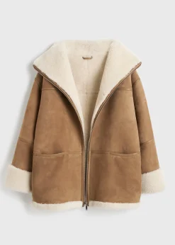 Signature shearling jacket biscuit