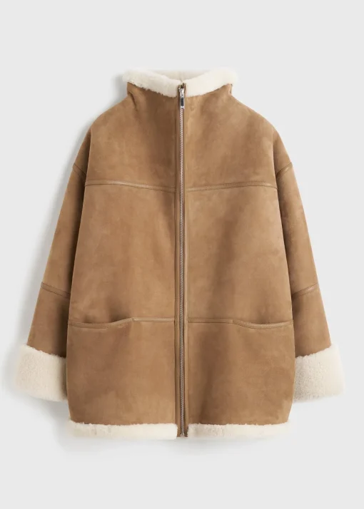 Signature shearling jacket biscuit