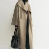 Signature wool cashmere coat truffle