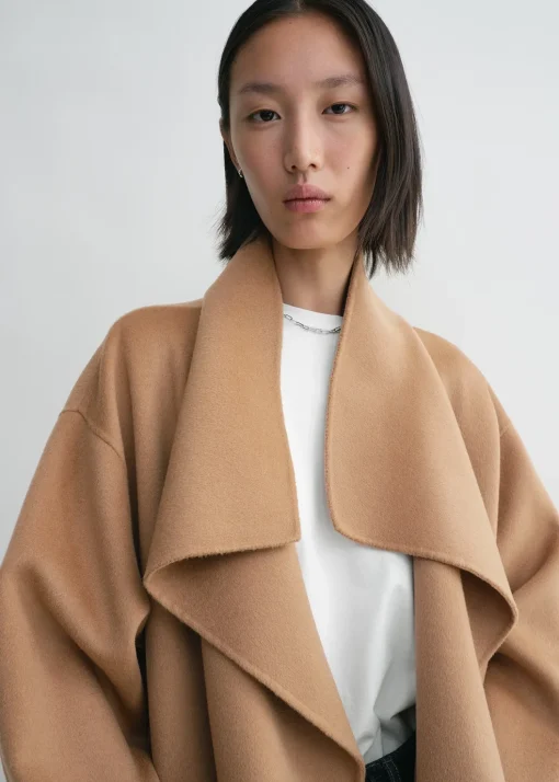 Signature wool cashmere coat camel