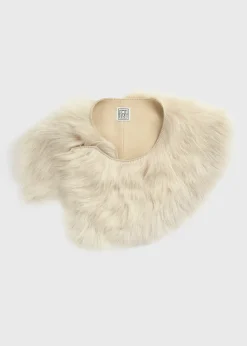 Silky shearling collar cream