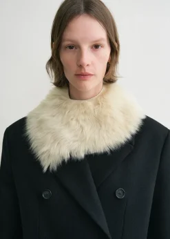 Silky shearling collar cream
