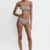 Smocked bikini top dove