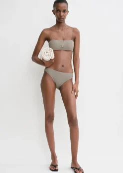 Smocked bikini top dove