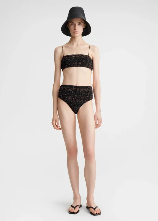 Smocked bikini top tortoise