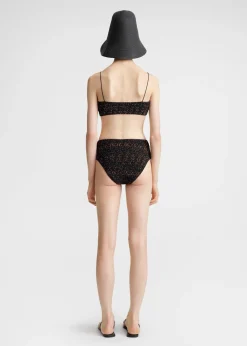 Smocked bikini top tortoise