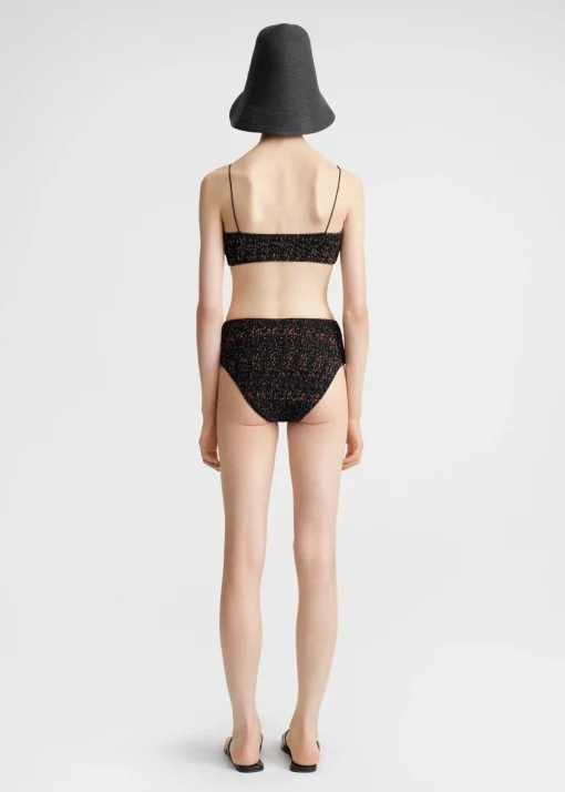 Smocked bikini top tortoise