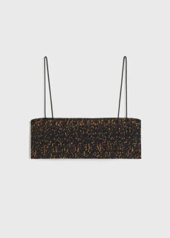 Smocked bikini top tortoise