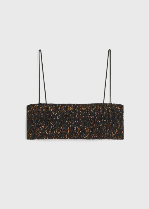 Smocked bikini top tortoise