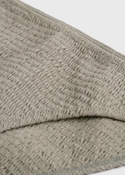 Smocked mid-rise bikini bottoms dove