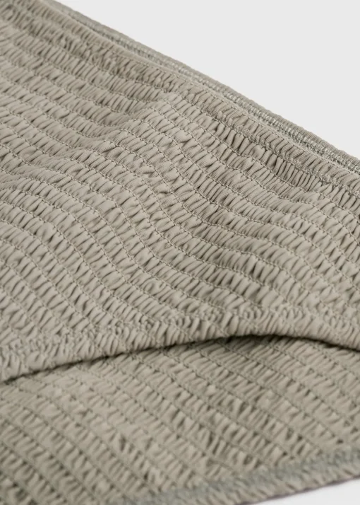 Smocked mid-rise bikini bottoms dove