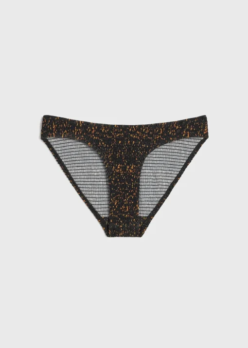 Smocked mini bikini bottoms tortoise